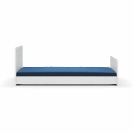 Version basse - Vue de face -  Pack lit volutif avec matelas Peter, Blanc