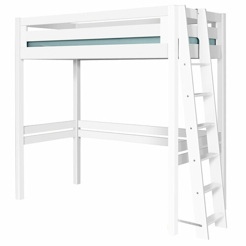 Lit mezzanine 2 places Orsai echelle petit ct Blanc