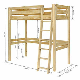 Schma dimensionnel Lit 120x190 cm bois