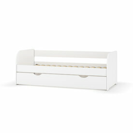 Lit banquette Gigogne Ezra avec sommier apparent Blanc