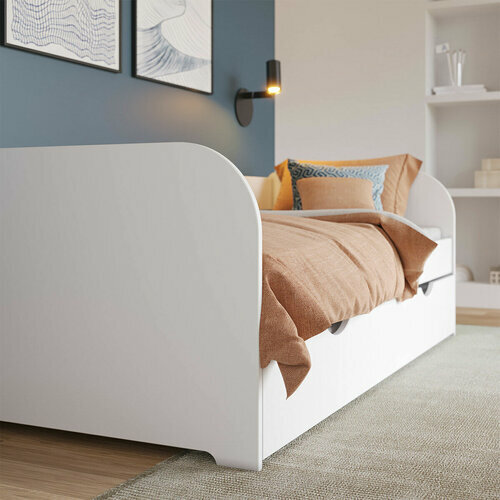 Ambiance - Zoom - Pack lit banquette avec matelas Ezra blanc