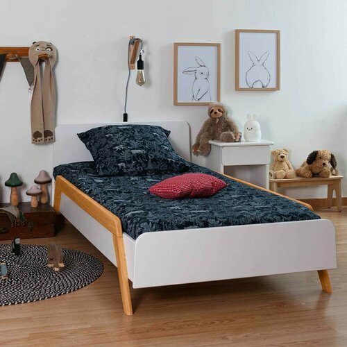 Ambiance - Pack lit enfant avec barrires et matelas Position haute Dixia Blanc et bois