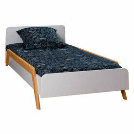 Pack lit enfant avec barrires et matelas Dixia Blanc et bois