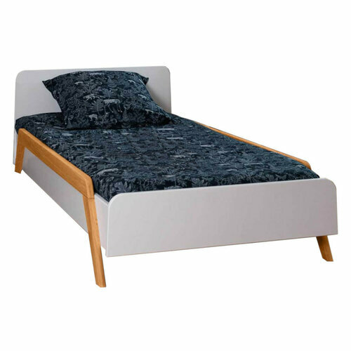 Pack lit enfant avec barrires et matelas Dixia Blanc et bois - Pack lit enfant avec barrières et matelas Dixia