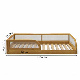 Schma dimensionnel - Version bas - Pack lit enfant volutif avec matelas Laya