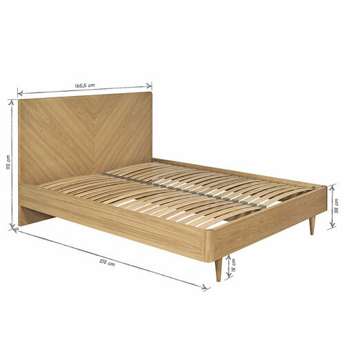 Schma dimensionnel - Pack lit 2 places avec matelas Brazza