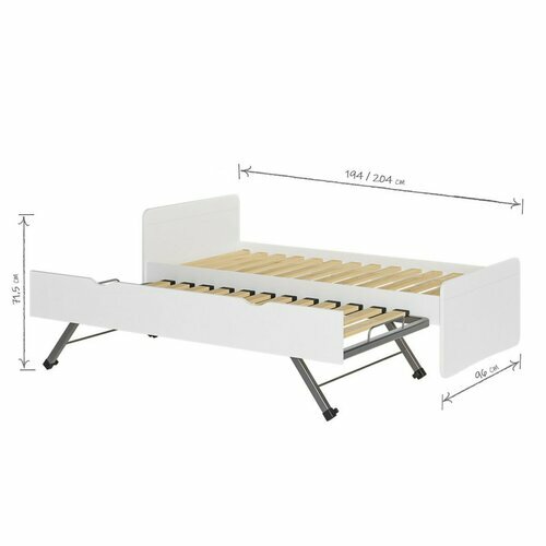 Schma dimensionnel - Lit gigogne Lilow Blanc