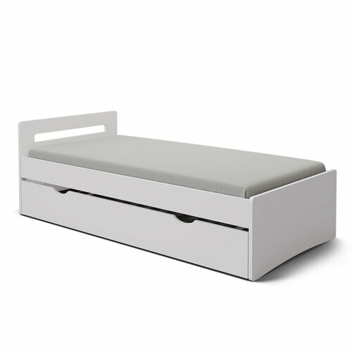 Pack lit gigogne avec matelas Leo Blanc - Pack lit gigogne avec matelas Leo