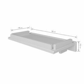 Schma dimensionnel - Tablette chevet XL pour lit Ares Blanc