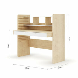 Schema dimensionnel - Bureau volutif avec rangement Lewis