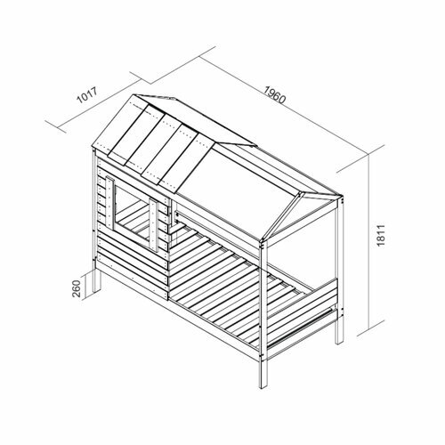 Schma dimensionnel - Lit cabane Charles