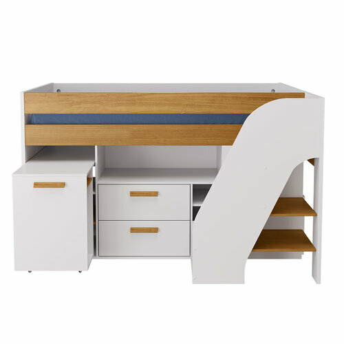 Pack lit mi-hauteur combin avec bureau et matelas Sahara - Pack lit mi-hauteur combiné avec bureau et matelas Sahara